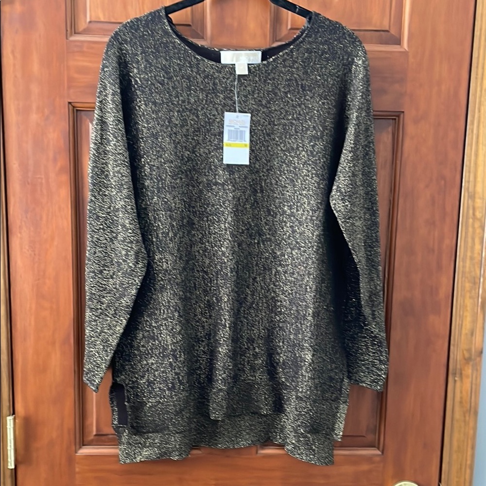 Michael Kors Black and Gold Knit Sweater/top